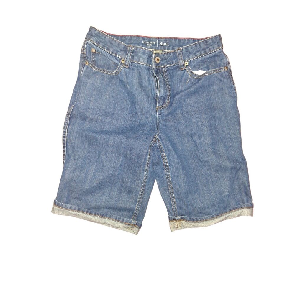 Liz Claiborne Women's Classic Jean Shorts Size 6 Blue Denim 10 Inseam EUC